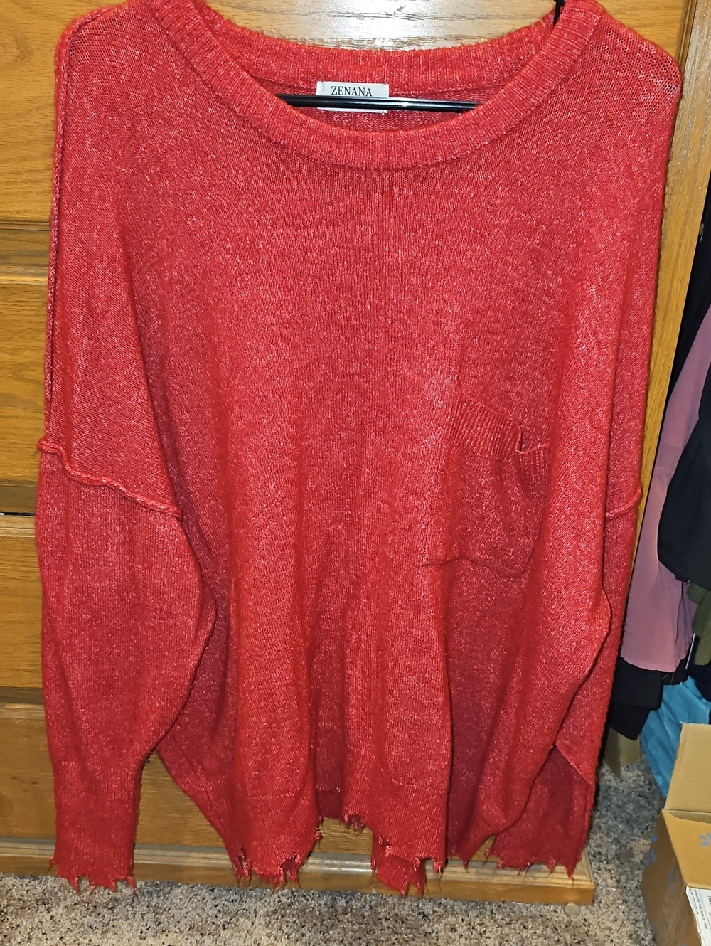 Zenana Outfitters Vibrant Red Knit Sweater Top